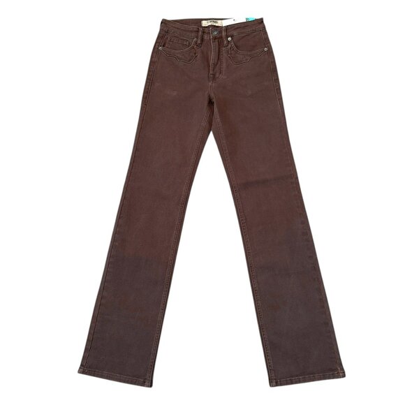 NEW Rock & Roll Denim Highrise Modest Bootcut Brown Mahogany Size 26x34 - Picture 1 of 8